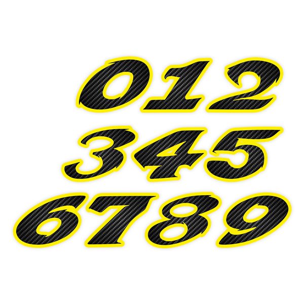 Car & Motorbike Stickers: Numbers speed carbon