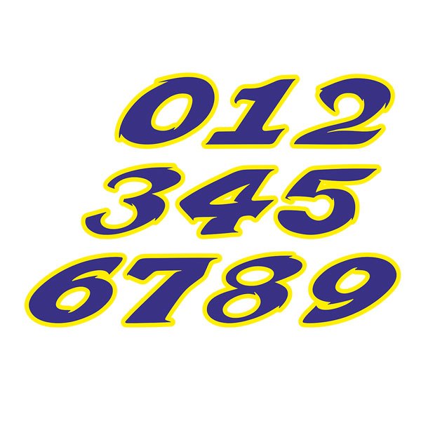 Car & Motorbike Stickers: Numbers speed blue