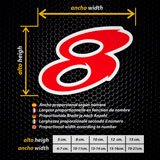 Car & Motorbike Stickers: Numbers speed red 3