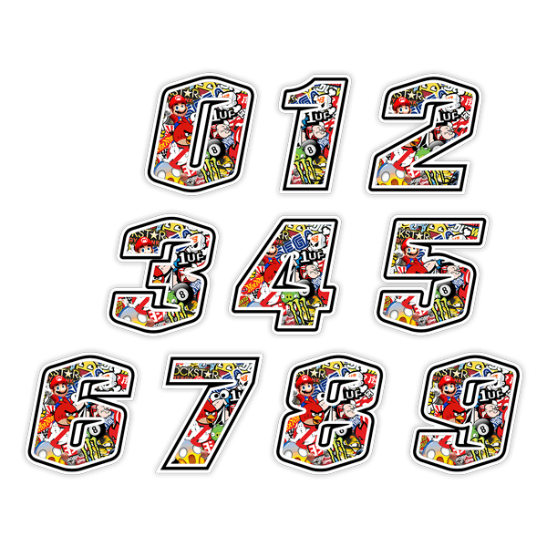 Car & Motorbike Stickers: Numbers stickerbomb