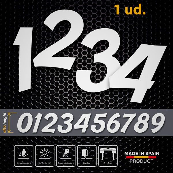Car & Motorbike Stickers: Retrofunk Numbers