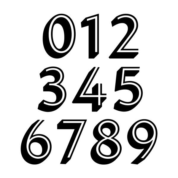 Car & Motorbike Stickers: Numbers dimensional