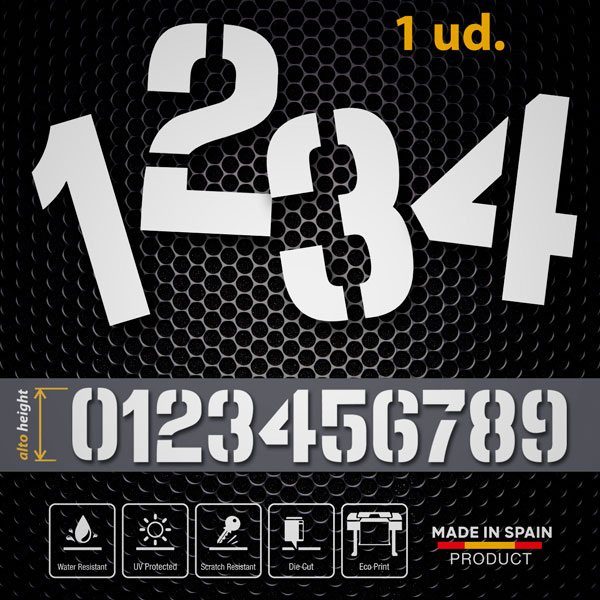 Car & Motorbike Stickers: Numbers stencil NJL