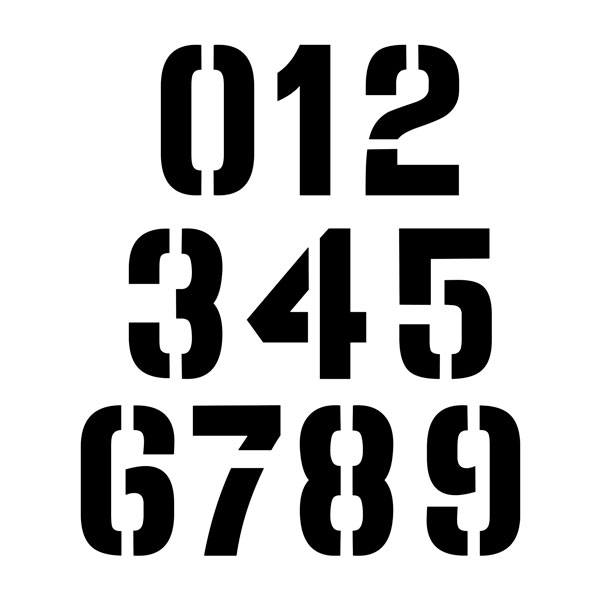 Car & Motorbike Stickers: Numbers stencil NJL