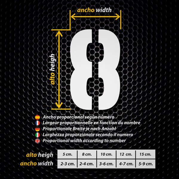 Car & Motorbike Stickers: Numbers stencil NJL