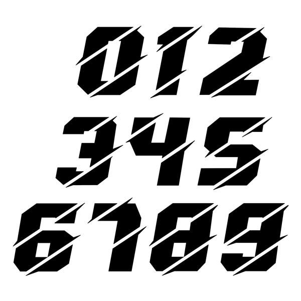 Car & Motorbike Stickers: Numbers MX