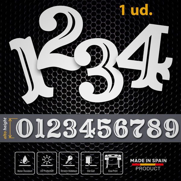 Car & Motorbike Stickers: Numbers houdy