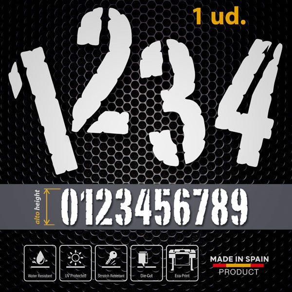Car & Motorbike Stickers: Numbers portagol