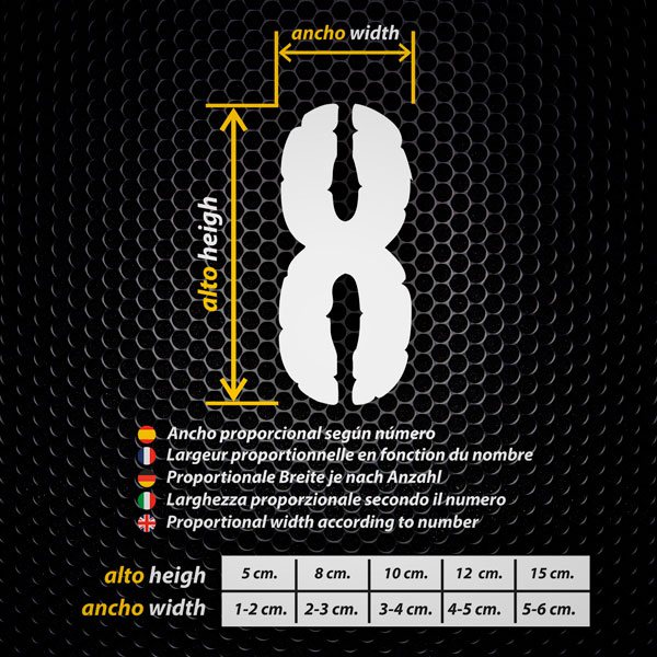 Car & Motorbike Stickers: Numbers portagol