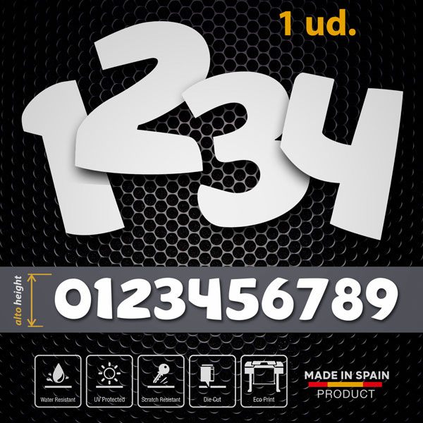 Car & Motorbike Stickers: Numbers saf
