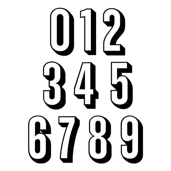 Car & Motorbike Stickers: Numbers shadow