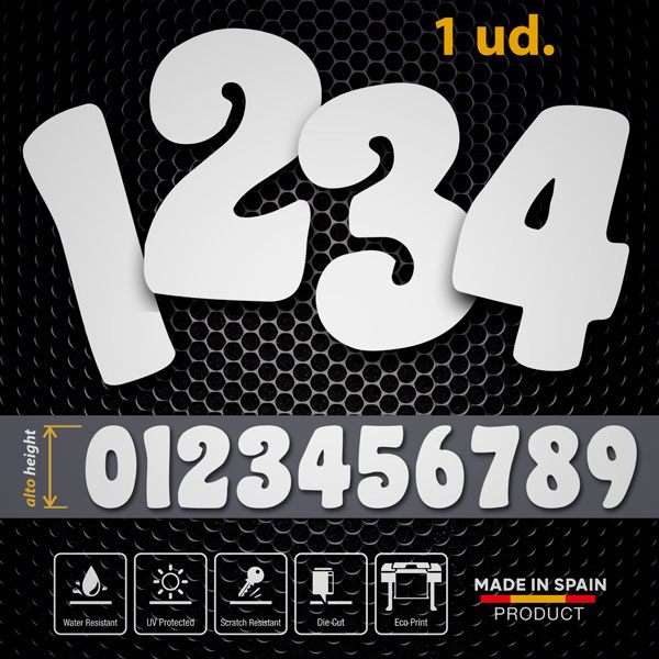 Car & Motorbike Stickers: Numbers coaster
