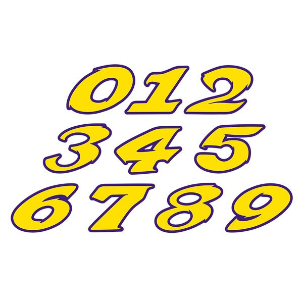 Car & Motorbike Stickers: Numbers speed yellow