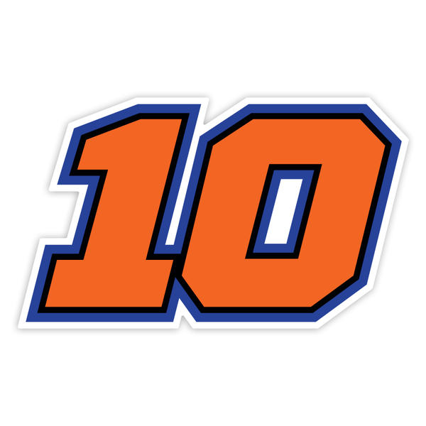 Car & Motorbike Stickers: Luca Marini Number 10 in Orange and Blue