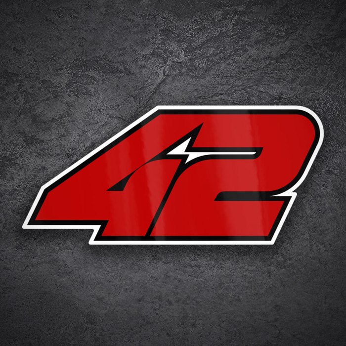 Car & Motorbike Stickers: Number 42 of &Aacute;lex Rins in Red and Black