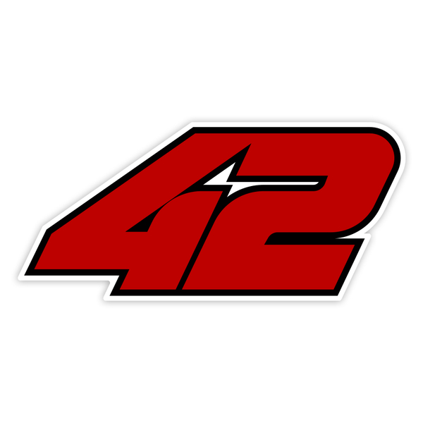 Car & Motorbike Stickers: Number 42 of &Aacute;lex Rins in Red and Black