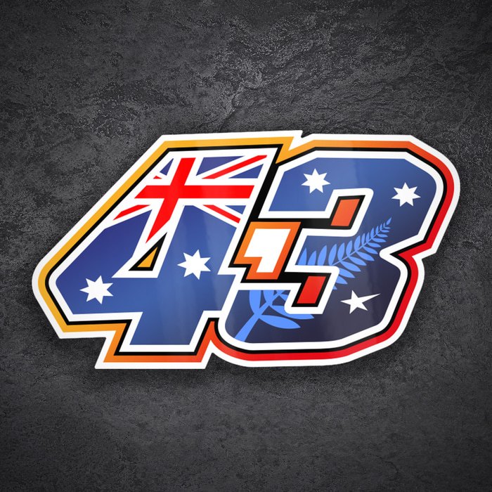 Car & Motorbike Stickers: Jack Miller Number 43 with Australian Flag