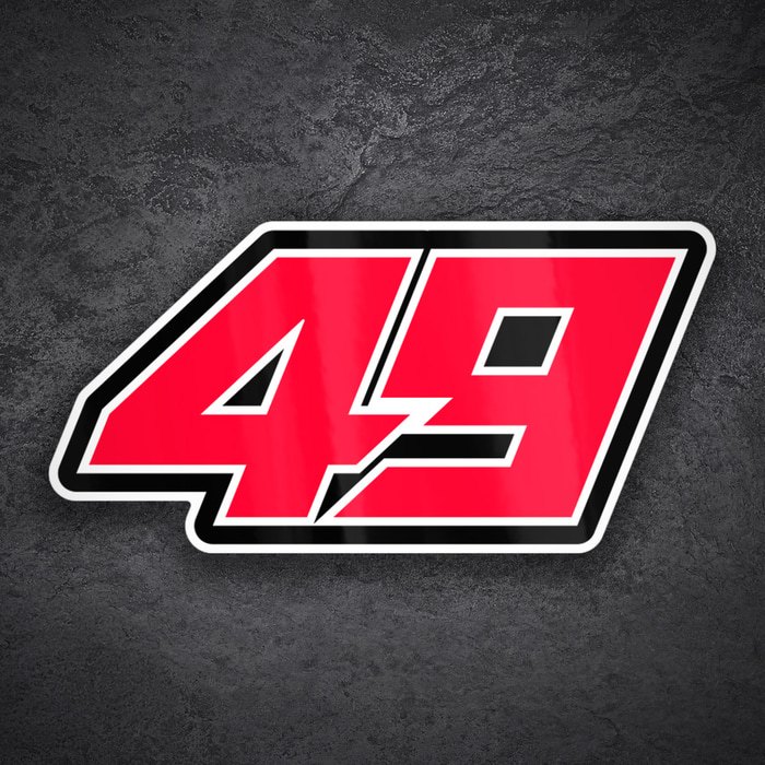 Car & Motorbike Stickers: Number 49 with Geometric Style