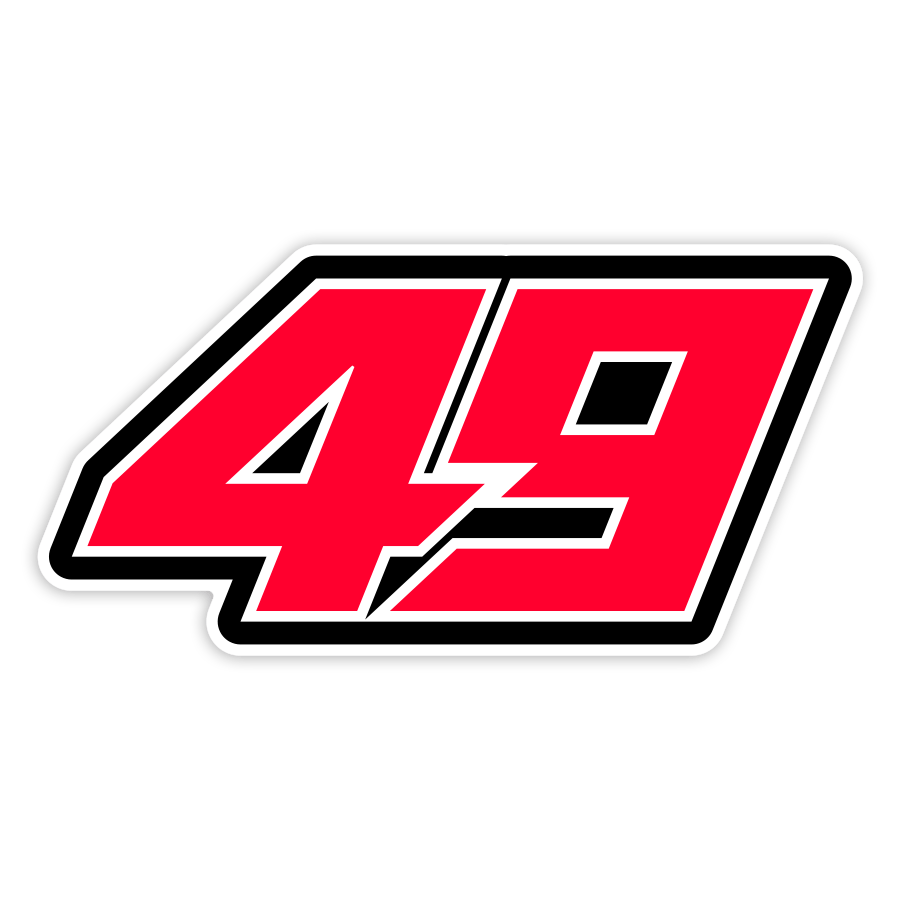 Car & Motorbike Stickers: Number 49 with Geometric Style