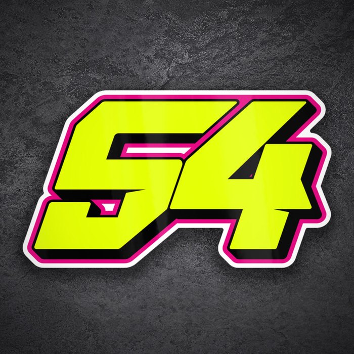 Car & Motorbike Stickers: Number 54 MotoGP Fermín Aldeguer