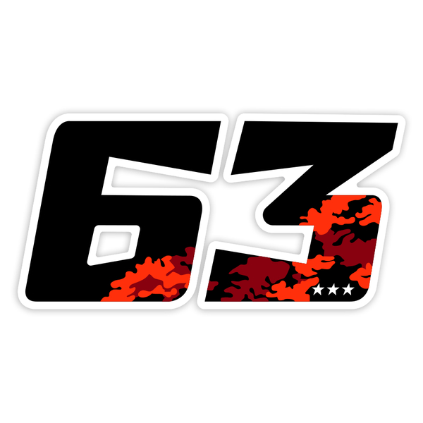 Car & Motorbike Stickers: Number 63 MotoGP Francesco Bagnaia