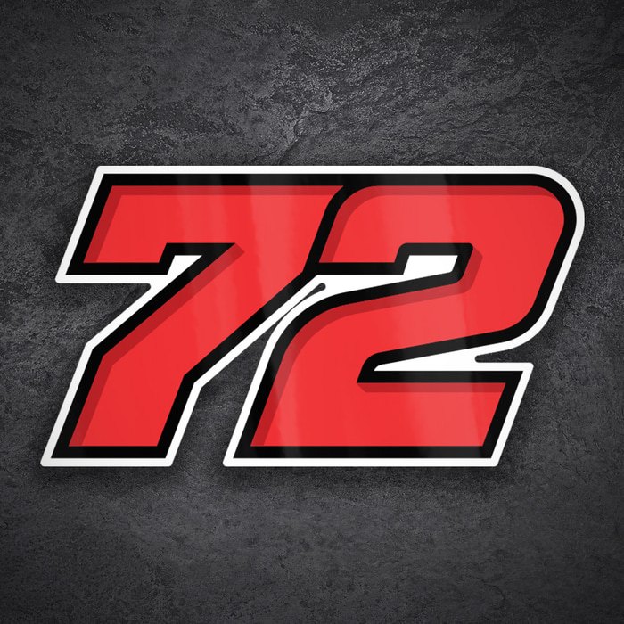 Car & Motorbike Stickers: Number 72 MotoGP Marco Bezzecchi