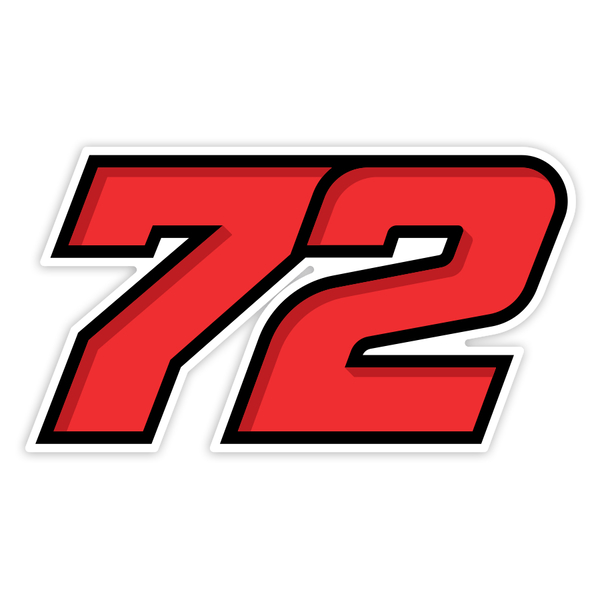 Car & Motorbike Stickers: Number 72 MotoGP Marco Bezzecchi
