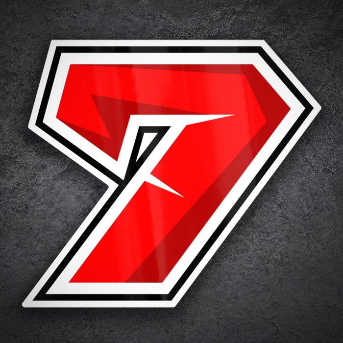 Car & Motorbike Stickers: Number 7 MotoGP Augusto Fernández