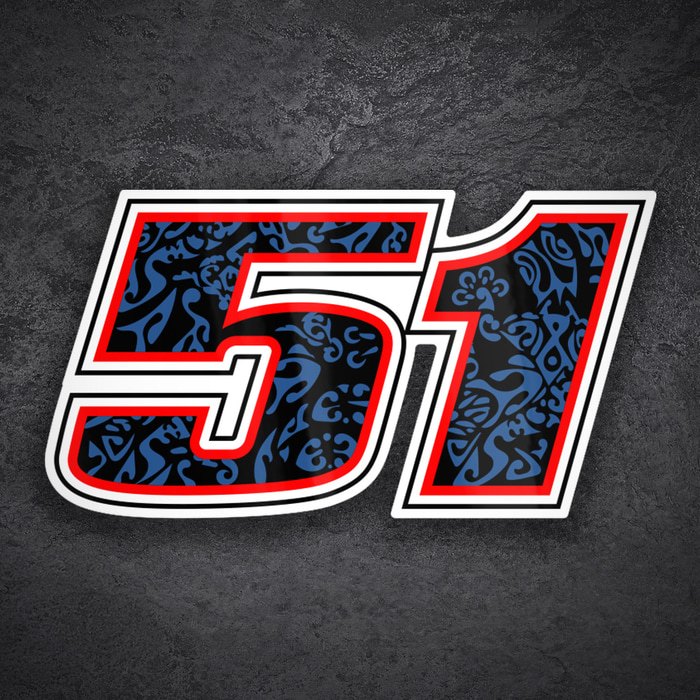 Car & Motorbike Stickers: Number 51 MotoGP Michele Pirro