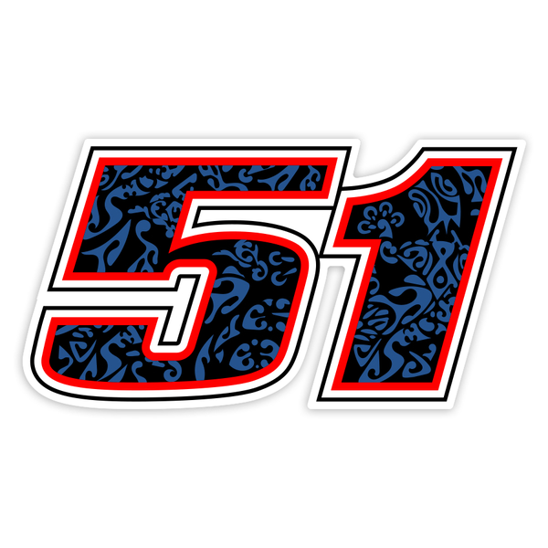 Car & Motorbike Stickers: Number 51 MotoGP Michele Pirro