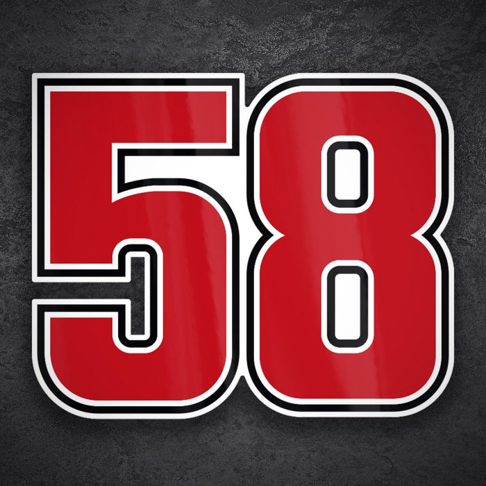 Car & Motorbike Stickers: Number 58 Marco Simoncelli