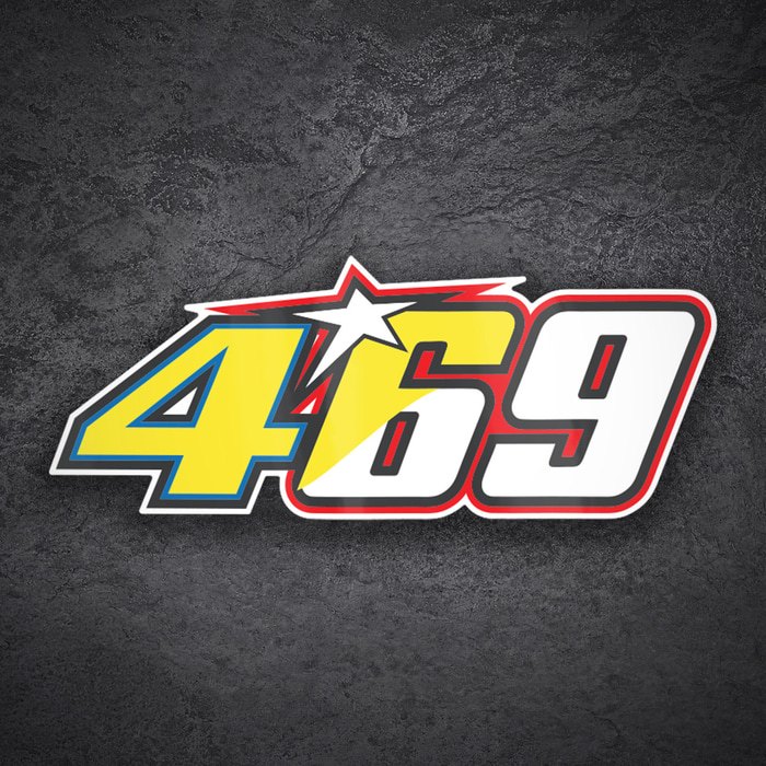 Car & Motorbike Stickers: Number 469 MotoGP Valentino Rossi & Nicky Hayden