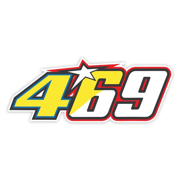 Car & Motorbike Stickers: Number 469 MotoGP Valentino Rossi & Nicky Hayden