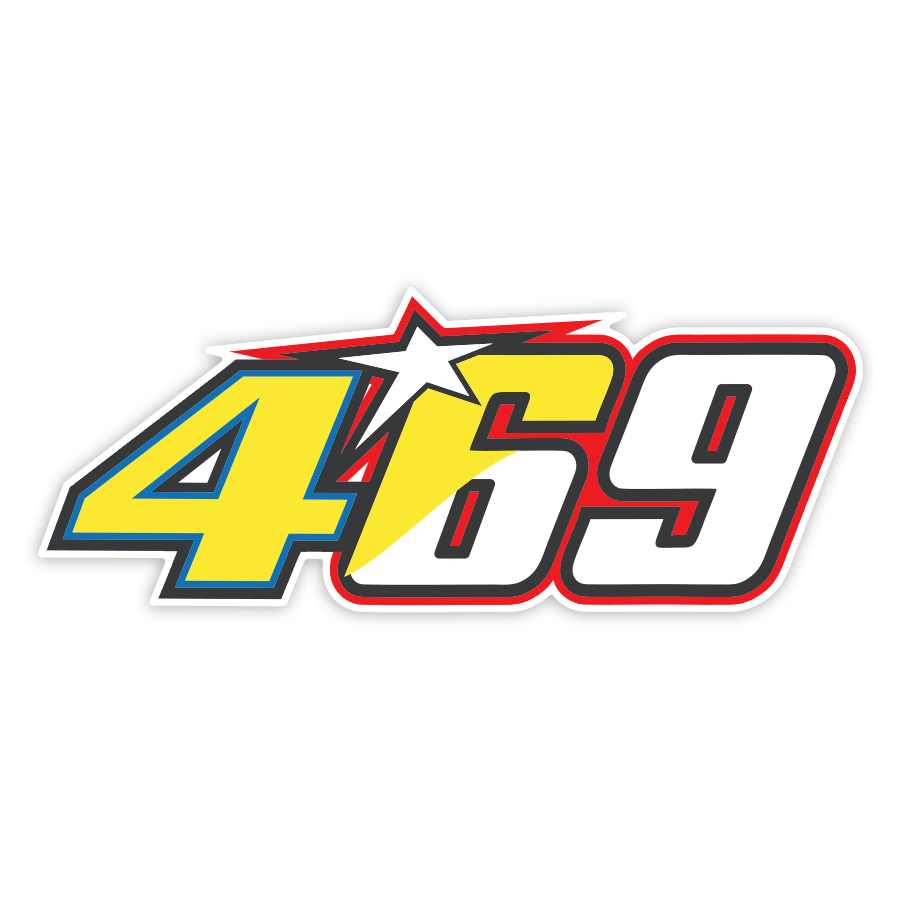 Car & Motorbike Stickers: Number 469 MotoGP Valentino Rossi & Nicky Hayden