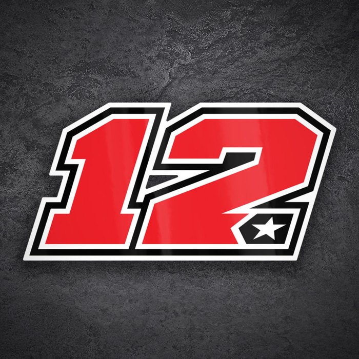 Car & Motorbike Stickers: Number 12 MotoGP Maverick Viñales
