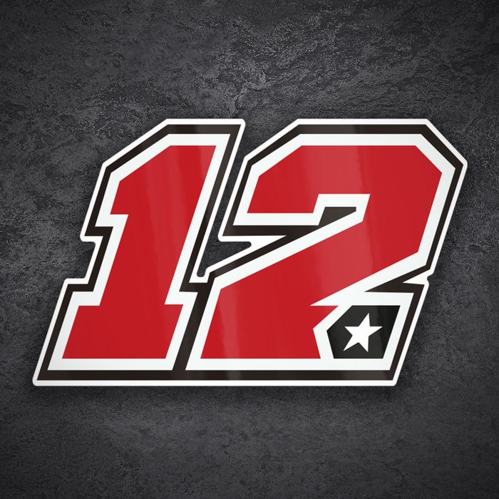 Car & Motorbike Stickers: Number 12 MotoGP Maverick Viñales