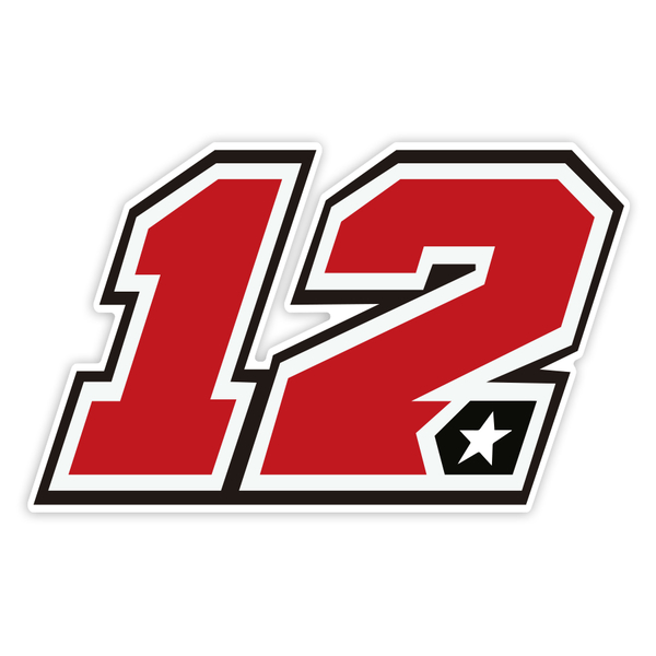 Car & Motorbike Stickers: Number 12 MotoGP