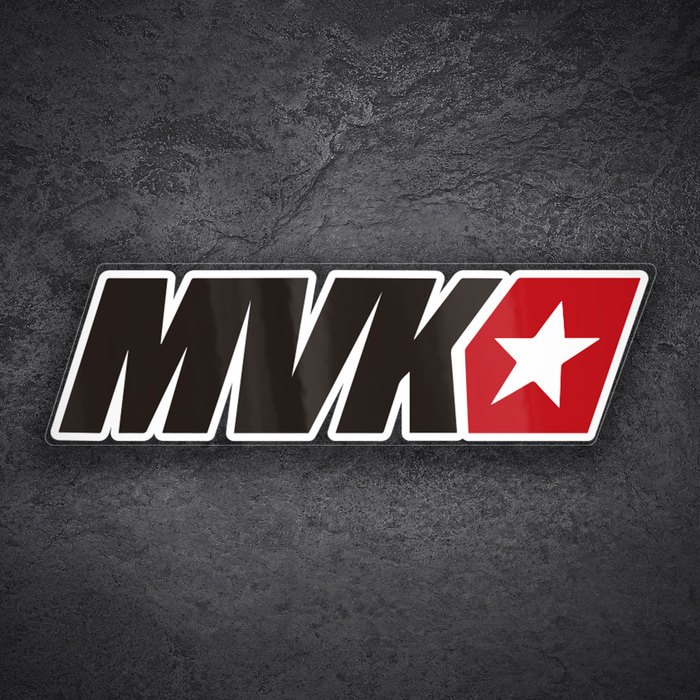 Car & Motorbike Stickers: MVK Maverick on White Background with Red Box