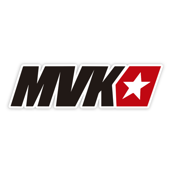 Car & Motorbike Stickers: MVK Maverick on White Background with Red Box