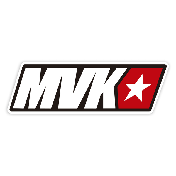 Car & Motorbike Stickers: MVK in Uppercase Letters with Red Star