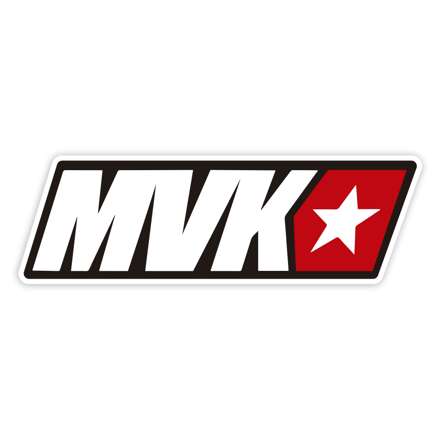 Car & Motorbike Stickers: MVK in Uppercase Letters with Red Star
