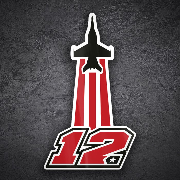 Car & Motorbike Stickers: Fighter Jet Number 12