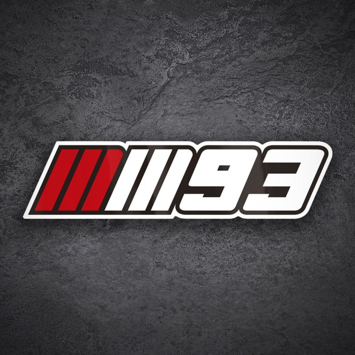 Car & Motorbike Stickers: Number 93 with Red Stripes