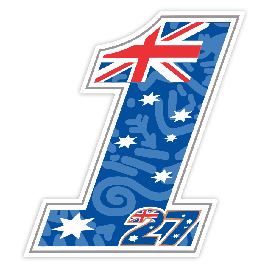 Car & Motorbike Stickers: Number 1 MotoGP Casey Stoner with Australian Flag