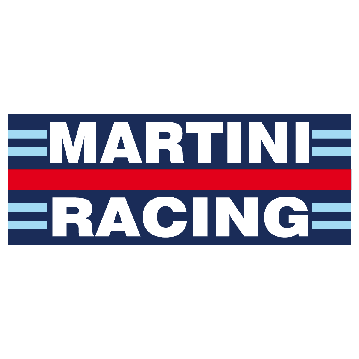 Car & Motorbike Stickers: Martini Racing with Blue and Red Stripes