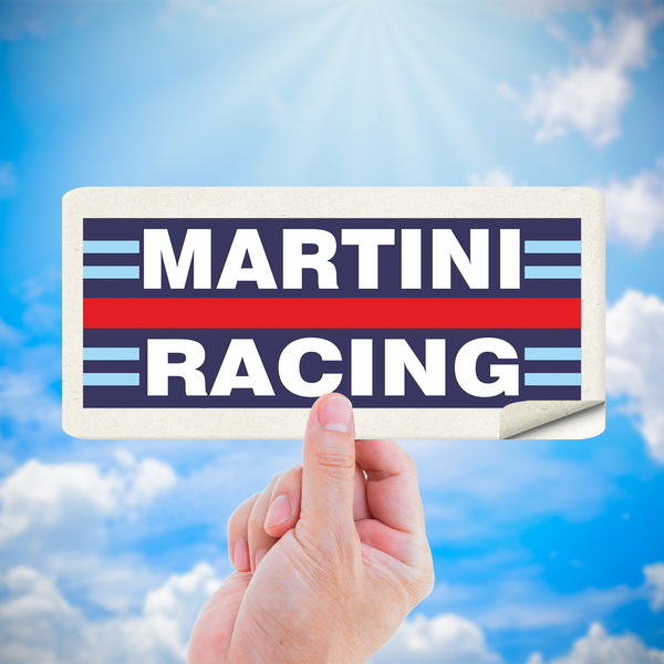 Car & Motorbike Stickers: Martini Racing with Blue and Red Stripes