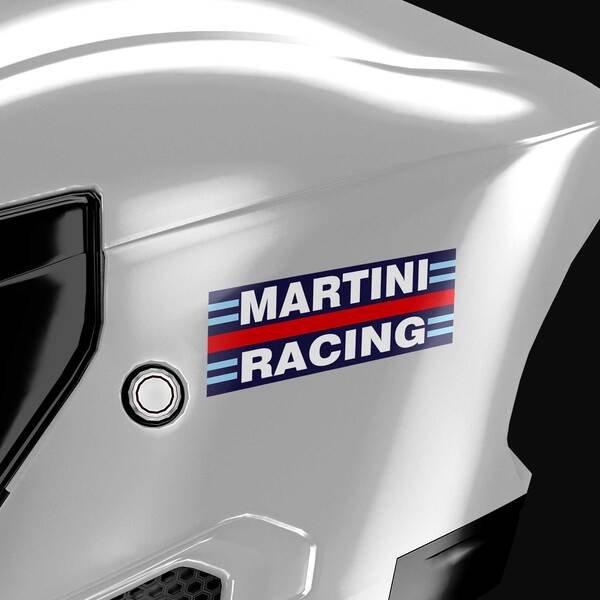 Car & Motorbike Stickers: Martini Racing with Blue and Red Stripes