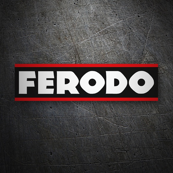Car & Motorbike Stickers: Ferodo with Black Background and Red Border