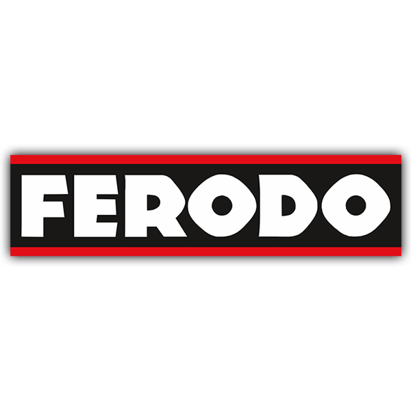 Car & Motorbike Stickers: Ferodo with Black Background and Red Border