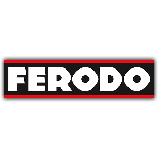 Car & Motorbike Stickers: Ferodo with Black Background and Red Border